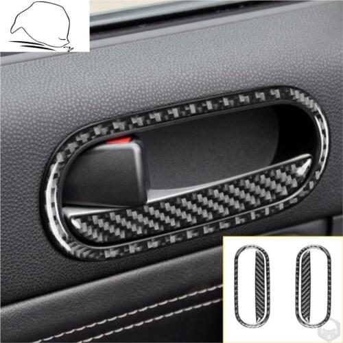 Carbon Fiber Door Handle Frame Cover Sticker For Mazda MX-5 Miata 2009-2015 Door Trim Interior MX5 NC Roadster Car Accessories