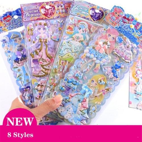 1pcs Dress up Stickers Fashion 3D Diamond sticker girls PVC double kids Sticker toys gift