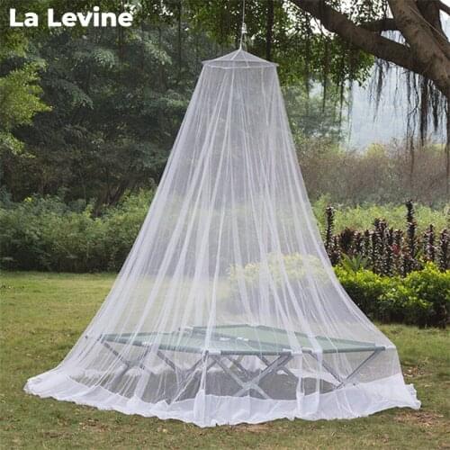 Outdoor Hanging White Mosquito Net Circle Top Lengthened Landing Anti-mosquito Insect Repellent Camping Travel Mosquito Netting
