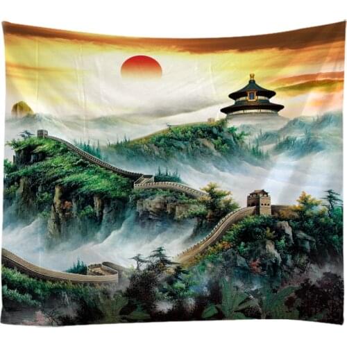 Natural Landscape The Great Wall Tapestry Wall Hanging Cloth Bed Spread Beach Towel Table Cloth YogaMat House Decoration