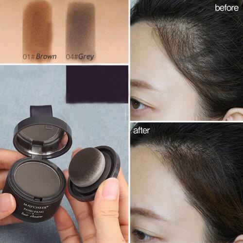 4 Colors Natural Waterproof Hairline Shadow Powder Puff Hair Modified Concealer Edge Trimming Root Cover Up Make Up Tools