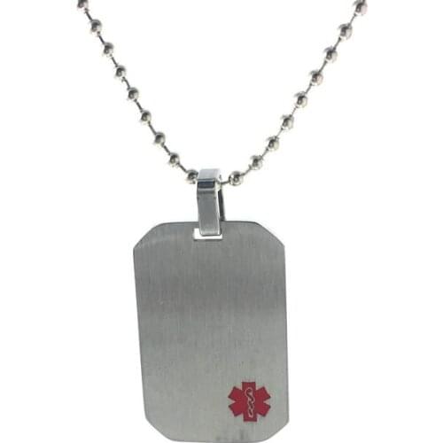 Stainless Steel Medical Association Necklace Pendant Free Chain