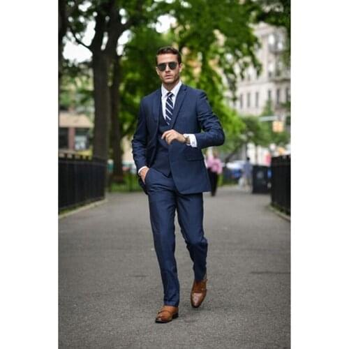 New 3 Pieces Wedding Suits for Mens Groomsman men suit Slim Fit (Jacket+Pants+Vest) Groom Tuxedos Formal Occasion Suits