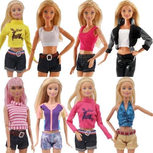 Barbies Doll Clothes Dress Suit Jeans Mini Dress Casual Clothes Fashion Apparel For Barbies Doll Accessories Kid Girl Toy Gift