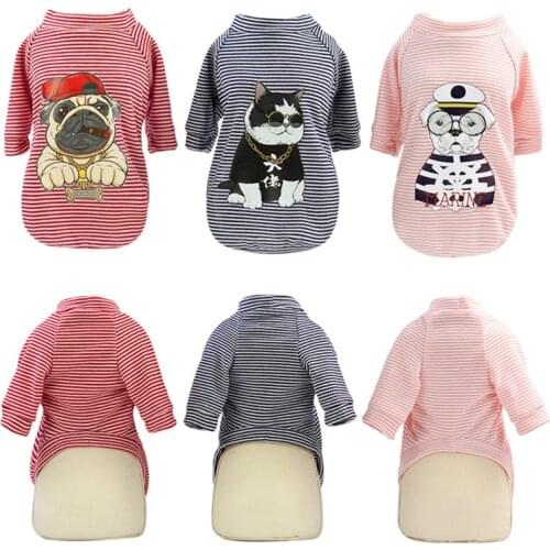 Dog Clothes Summer Pet Vest Shirt For Dogs Costume Striped Dog Vest Pug French Bulldog Clothes For Dogs Pets Clothing Chihuahua