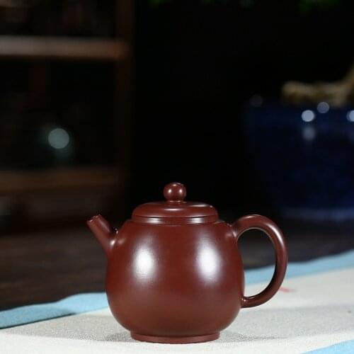 Purple Sand Pot Famous Artisans Hand-made Raw Mine Purple Zhu Mud Yuanyun Dragon Egg Pot Kungfu Teapot and Teaware
