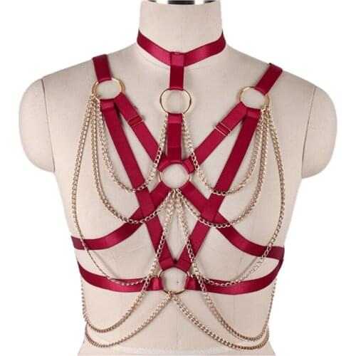 Rave Wear Bdsm Harajuku Harness Fashion Erotic Lingerie Goth Sexy Women Stocking Belt Body Cage Bra Womens Underwear Sword Belt