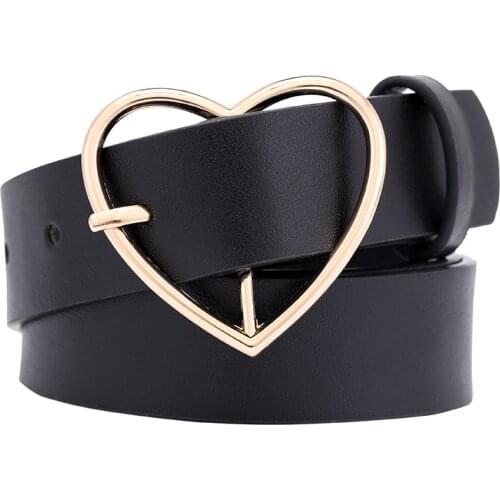 2020 sweetheart buckle adjustable ladies luxury brand cute Heart-shape belt high quality punk fashion belts Pants Party Dress