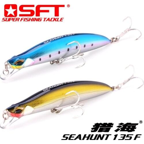 SEAHUNT135mm 30g Floating Fishing Lure Sea Bass Yellowtail Tuna SFT Brand