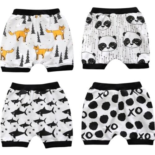CP192 Girls' Baby Boys Shorts Summer 2019 Cotton Loose Baby Pants Newborn Children Character Print Shorts Childrens Clothing