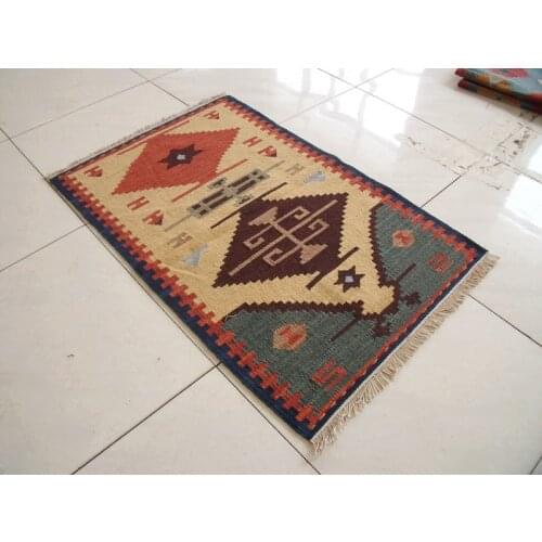 Turkish Mediterranean vintage lattice Antrim carpet kilim tapestry tapestry hand-woven wool blankets