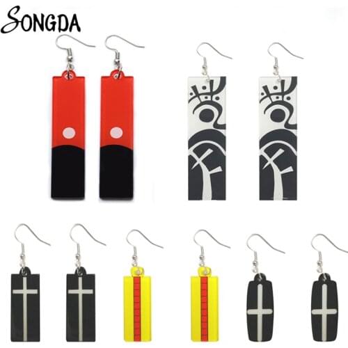 Anime Tokyo Revengers Drop Earrings For Women Acrylic Izana Kurokawa Dangle Earrings Rectangle New Fashion Jewelry Accessories