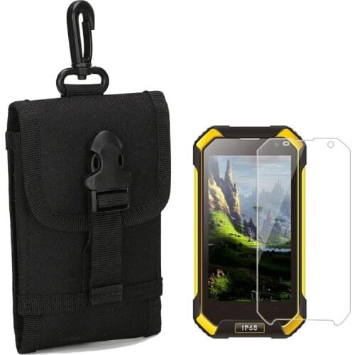 Waterproof Durable Nylon Portable Pouch Case + 9H Tempered Glass Screen Protector for Blackview 6000 Blackview6000