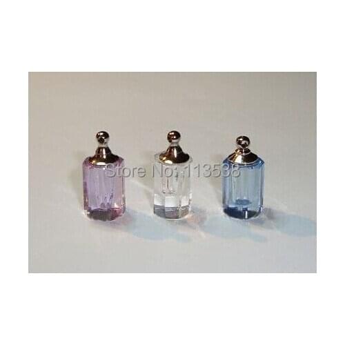 10pcs/lot MINI Eight facet Cylinder Crystal perfume Pendant , perfume bottle, Rice Charms pendants glass vials rice art pendant