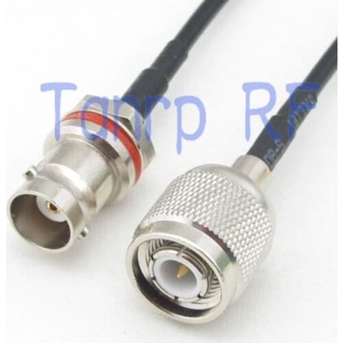 6in TNC male plug to mini BNC female with nut bulkhead RF connector adapter 15CM Pigtail coaxial jumper cable RG174 extension