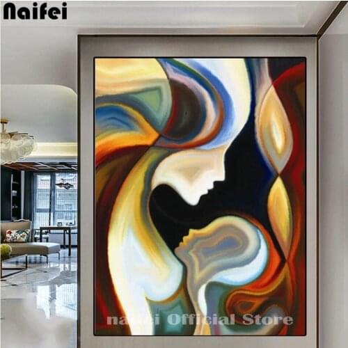 Abstract Color Mother And Child Diamond Painting Full Drill Square Round Rhinestones DIY Paint with Diamonds Crystal Needlework