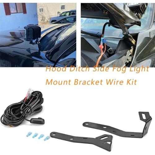 Car Accessories Hood Ditch Side Fog Light Mount Bracket Wire Kit For 2016-2021 Toyota Tacoma