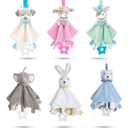 Cute Stuffed Animals Baby Comforter Toys Soft Plush Bunny Soothing Towel Appease Sleeping Toys For Babies 0 12 Months Plush Toys