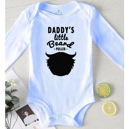 Autumn Kids Printing Daddys Little Beard Baby Girl Winter Clothes Newborn Boy Bodysuit Jumpsuit Girls Outfits Undershirts