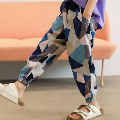 Boys Mosquito Pants 2021 Summer New Casual Pants Big Kids' Thin Loose Sweatpants Childrens Plaid Pants