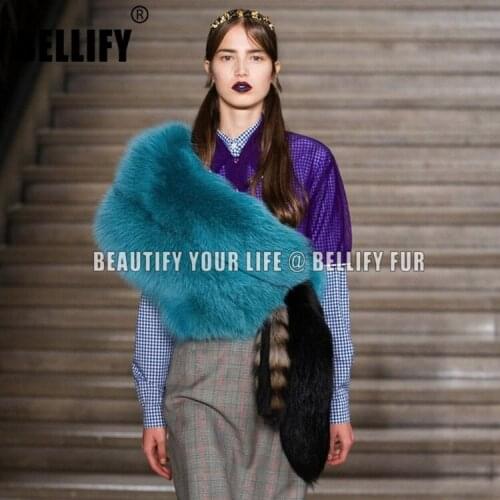 Hot sale Trendy Classic natural fox fur bIg scarves catwalk party disco genuine fur wedding cape