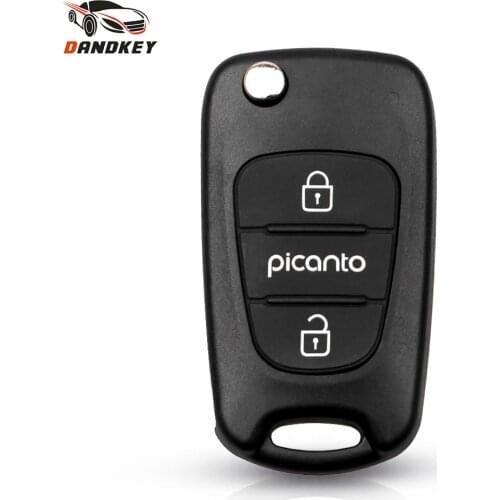 Dandkey 3 Buttons Flip Floding Remote Key Shell Fob For Kia K2 K5 Picanto Car Keys Blank Case Cover Replacement Key Shell