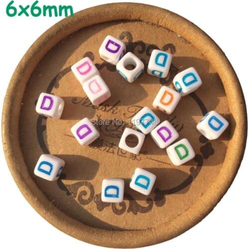 Colorful Letter Alphabet Cube Acrylic Letter Beads 6mm Square Individual Single A B C D TO Z Bead Fit Jewelry Making Hot 2600pcs
