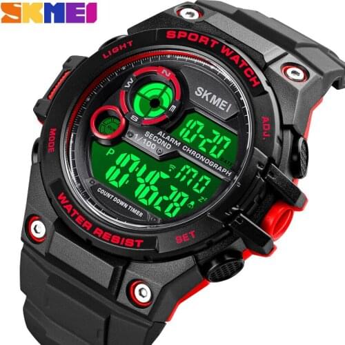 Men Digital Watch LED Display Waterproof Male Wristwatches Chronograph Calendar Alarm Sport Watches Relogio Masculino SKMEI 2021