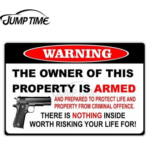 Jump Time 13cm x8cm Car Sticker Warning The Owner of This Decals Warning Refrigerator Bulding Vinyl Car Accessories