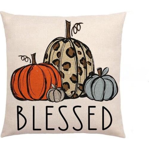 Pillowcase Cushion Covers Soft Cotton Pumpkin Printing Pillowslip Washed Breathable Comfortable Sofa Bedroom Home Decoration