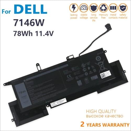Genuine 7146W 0C76H7 NF2MW 85XM8 085XM8 CN-085XM8 Laptop Battery 7.6V 52Wh 11.4V 78Wh For DELL Latitude 7400 7270 E7260 batteria
