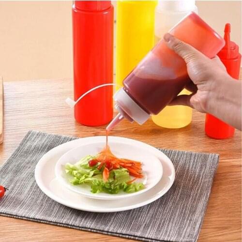 240-1000ml Plastic Squeeze Sauce Bottle Easy Squeeze Condiment Dispenser Restaurant Sauce Ketchup Salad Bottle Kitchen Supplies