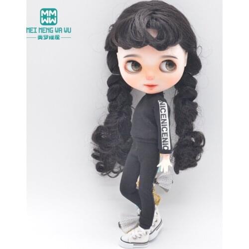 Fits 28--30cm Blyth Azone OB23 OB24 doll clothes accessoreis Fashion Alphabet sportswear suit