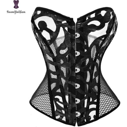 Sexy Women Bustier Breathable Slimimg Body Shapwear Mesh Net Corset for Summer size XS-6XL #930