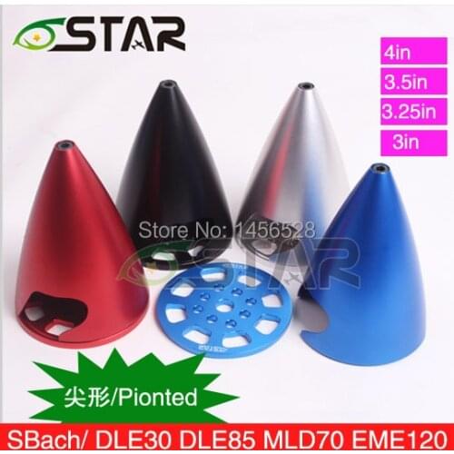 CNC aluminum alloy spinners drilled 3inch 76mm pointed spinners SBACH spinners for DLE30~61 MLD35~70 EME DA 3W MVVS JC