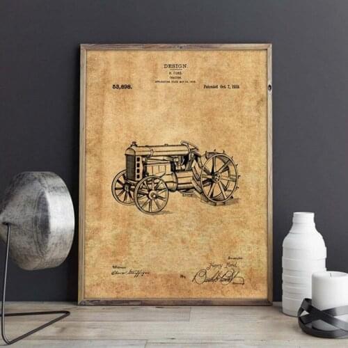 Tractor Patent,Farmhouse artwork,Farmer canvas wall art poster, room decor, print,blueprint, gift idea,wall Decorations