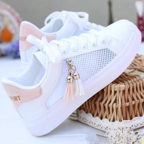 Little White Women Casual Shoes New Summer Breathable Female Casual Shoes Mesh Hollow Out Ladies Casual Flats