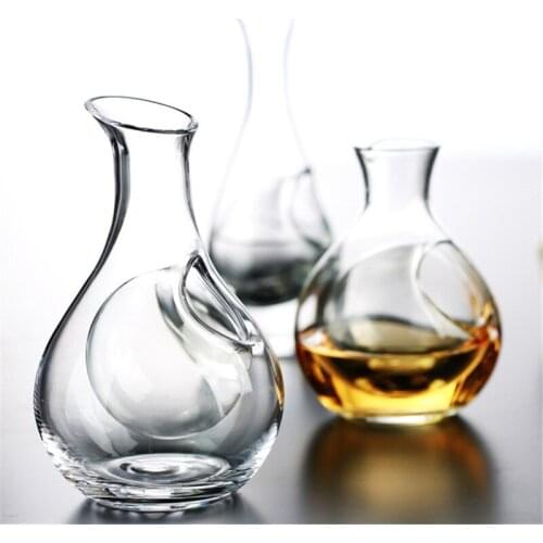 Japanese Clear Crystal Ice Jug Lead Free Glass Wine Bottle Bar Whiskey Flask Sake Beer Cooler Wine Dispenser Carafe Decanter