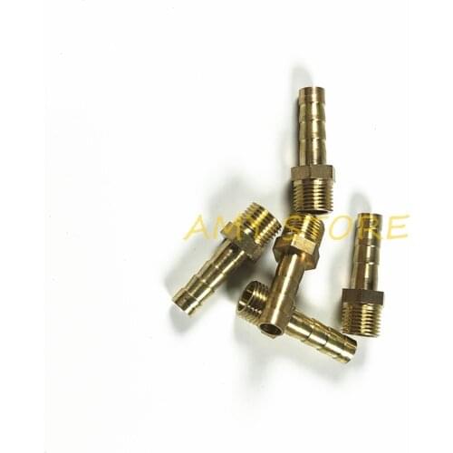Lot5 Hose Barb ID 4mm x M6 6mm Metric Male Threaded Brass Coupler Adapter Splicer Connector fitting for Fuel Gas Water