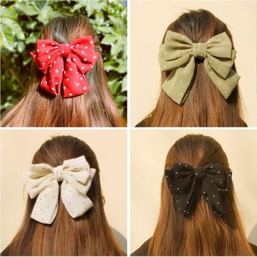 Sweet Korean Style Hairpins Bowknot Hair Clips Women Girl Fashion Chiffon Hair Clips Ribbon Party Hair Accessories