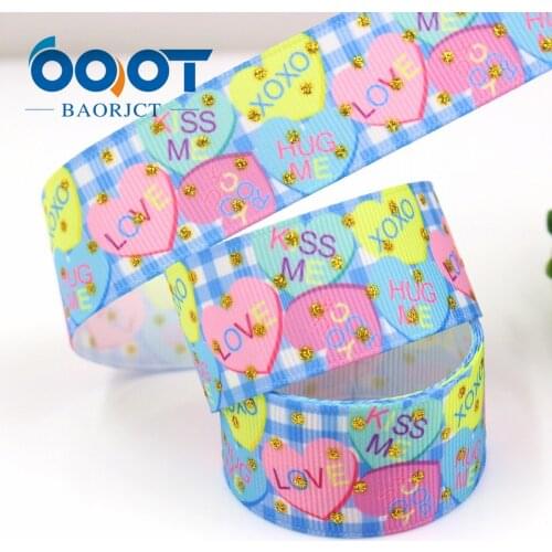 1'' 25MM 10yards Love and point Laser gold Printed grosgrain ribbon,DIY handmadeHair accessories Material wedding gift wrap