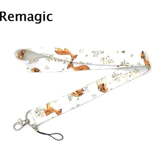 100pcs Animal Deers funny decorations Neck Strap Lanyard keychain Mobile Phone ID Badge Holder Keyring cosplay Accessory Gifts
