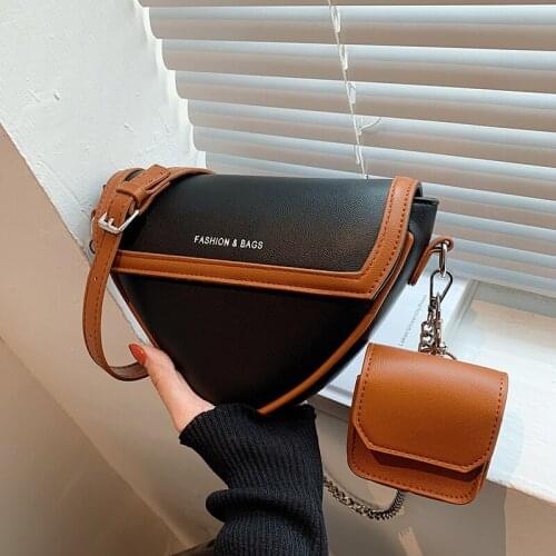 Ins 2021 New Retro 2PC triangle Shoulder Bag Trendy Designer Solid Color Lady Crossbody Purses Fashion Mujer Tote Handbags