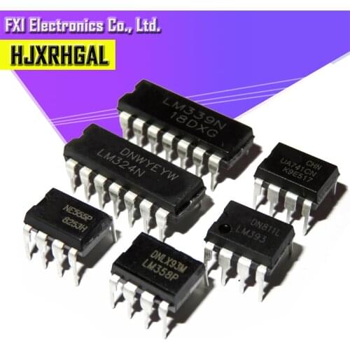20PCS UA741 LM324 LM393 LM339 NE555 LM358 DIP LM358N LM324N LM339N LM393N NE555P UA741CN Amplifier Circuit new