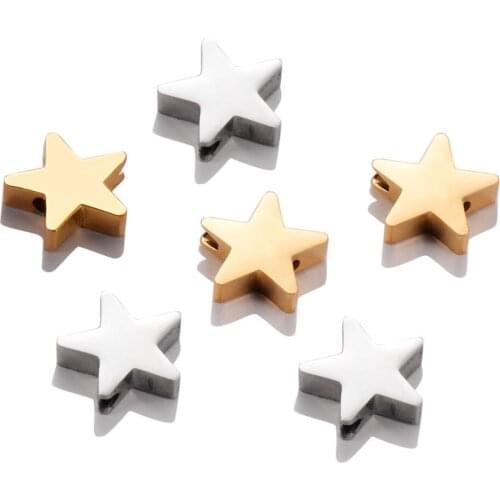 3Pcs/Lot 316L Stainless Steel Pentagram Star Spacer Beads For DIY Jewelry Making Handicraft Bracelet Necklace Findings