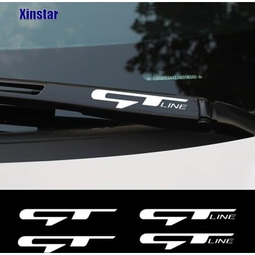 4pcs GT GTline Car Windshield Wiper Sticker For Kia Rio Ceed Stinger Venga SportageR Serento Soul Stonic Forte Morning Picanto