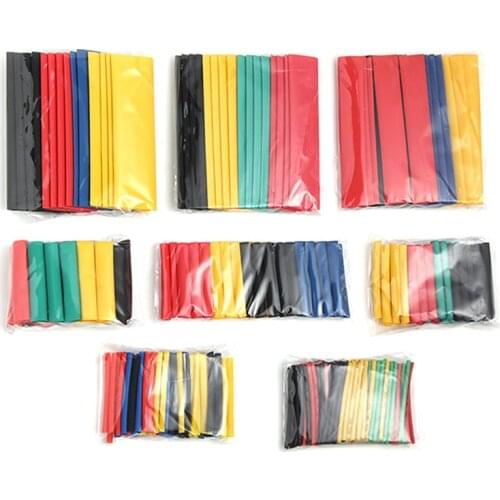 530pcs 280pcs 164pcs Heat Shrink Tubing Insulation Shrinkable Tube Assortment Electronic Polyolefin Wire Cable Sleeve Kit