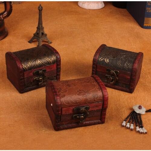 9cm antique storage box candy box small box retro wooden jewelry box factory wholesale crafts