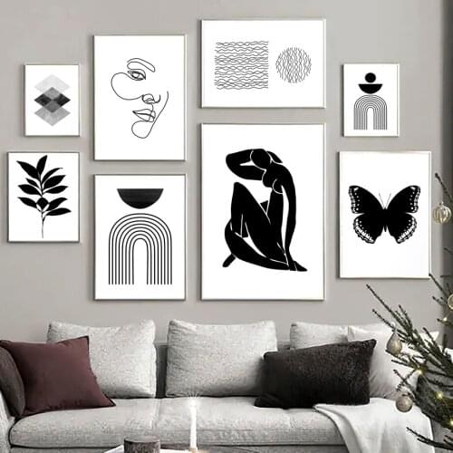Abstract Nude Girl Butterfly Minimalist Wall Art Canvas Painting Nordic Posters And Prints Wall Pictures For Living Room Decor