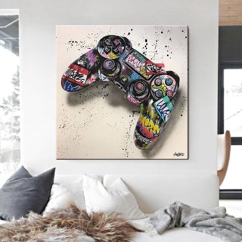 Abstract Graffiti Art Abstract Canvas Painting Posters and Prints Wall Gamepad Graffiti Prints Canvas Art Living Room Home Decor